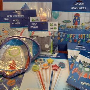 Blast Off Birthday Party Decoration Set for 16
